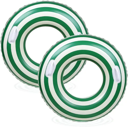 Miniatura 10 de Flotador de piscina grande a rayas, flotadores inflables de piscina para adultos, paquete de 2 flotadores de piscina, tubos de piscina, anillos