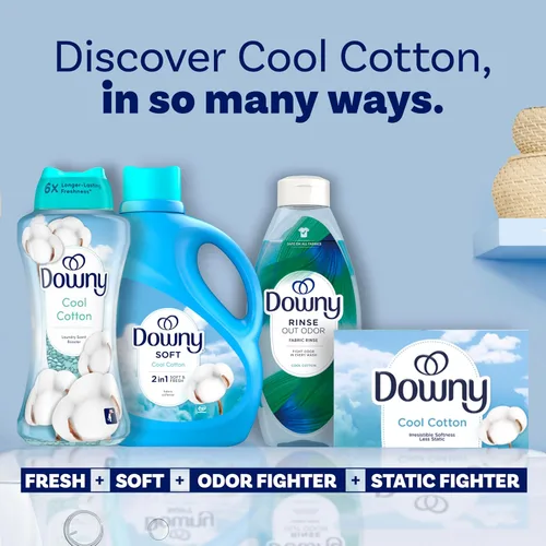 Miniatura 8 de Downy - Perlas potenciadoras de aroma de lavandería en la lavadora, aroma Cool Cotton, 24 oz, perlas de aroma para la ropa, frescura duradera