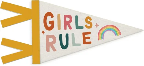 Miniatura 20 de Decoración de guardería para bebé, larga vida de la niña, bandera colgante de pared para niña, decoración de pared a rayas rosas para guardería