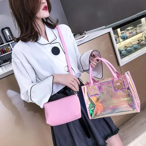 Miniatura 6 de AlwaySky Bolso bandolera transparente para mujer, bolso de mano de moda de diseñador 2 en 1