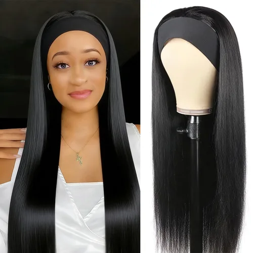 Miniatura 8 de XSY: Peluca de diadema de cabello humano de onda profunda sin pegamento, sin encaje frontal, peluca de diadema rizada, lista para usar y llevar