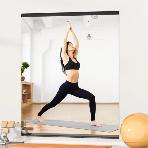 Miniatura 19 de Hasipu 3 piezas de espejos para gimnasio en casa de 48''x24'', espejos grandes de cuerpo entero montados en la pared para yoga, baile, fitness