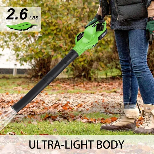 Miniatura 3 de Soplador de hojas inalámbrico, soplador de hojas eléctrico de 20V con batería de 4000mAh y cargador, 2 modos de velocidad, sopladores de hojas