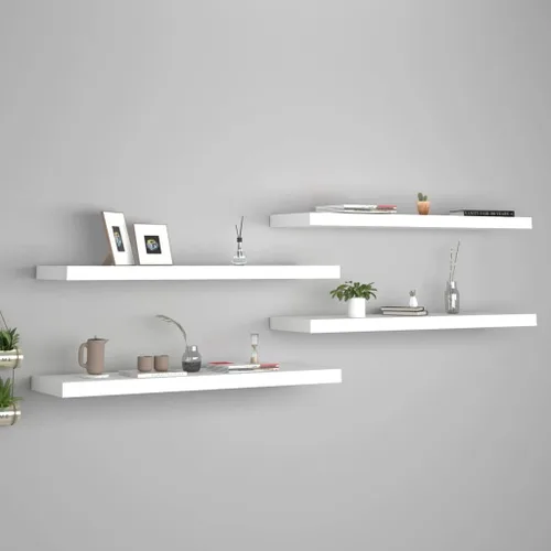 Miniatura 125 de Estantes flotantes de pared, juego de 4 estantes decorativos para montar en la pared, estante colgante con soportes invisibles para decoración