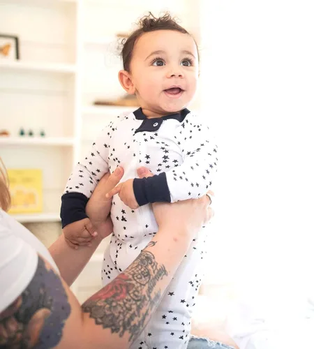 Miniatura 3 de Burts Bees Baby Pijama unisex para bebé con cremallera frontal antideslizante algodón orgánico
