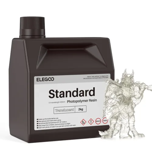Miniatura 24 de ELEGOO Resina de impresora 3D estándar mejorada 2.0, resina fotopolimérica de curado UV de 405 nm para Mars Saturn Jupiter MSLA DLP LCD 3D Printing