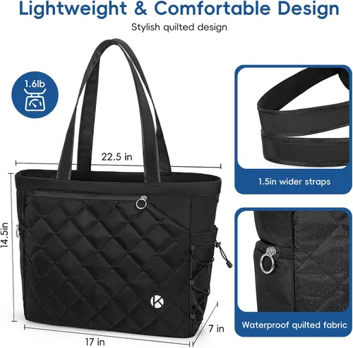 Miniatura 5 de KAVIGOR Bolsa de tenis con compartimento para zapatos - Bolsa extragrande acolchada para pickleball con capacidad para 2-4 raquetas, resistente al