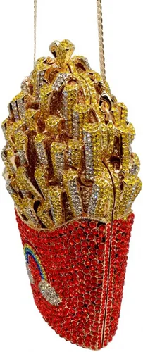 Miniatura 4 de DEBIMY Papas fritas con diamantes de imitación para mujer bolso de cristal brillante bolso de noche para boda fiesta