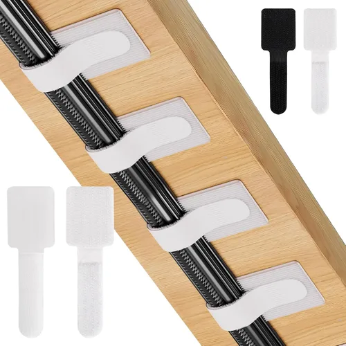 Paquete de 50 bridas reutilizables autoadhesivas para organizar cables, correas ajustables de gancho y bucle para organizar cables de datos, cables,
