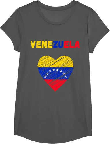 Miniatura 48 de Camiseta con la bandera venezolana con corazón de Venezuela, Negro