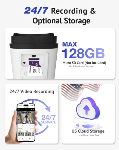 Miniatura 9 de LaView - Cámaras de seguridad para exteriores 4K, cámaras HD de 8MP para seguridad del hogar con detección humana por IA, impermeables IP65, Blanco