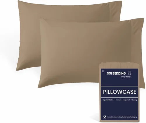 Miniatura 13 de SGI bedding Juego de 2 fundas de almohada estándar de 100% algodón egipcio, 1000 hilos, tejido de satén ultrasuave y lujoso, transpirable