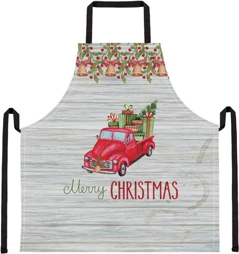 Miniatura 53 de Dreaweet Delantal de cocina unisex con cuello ajustable de Navidad