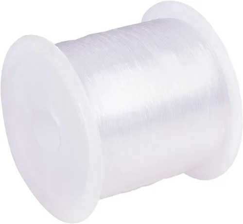 Miniatura 12 de Pandahall - 1 rollo de alambre transparente de hilo de nylon para pesca, color blanco.