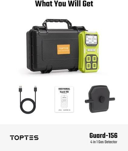 Miniatura 7 de Guard-156 - Detector de gas múltiple para H2S, CO, LEL y O2, modos de alarma triple (visual, vibración, sonido), respuesta rápida de 0.5s, diseño a
