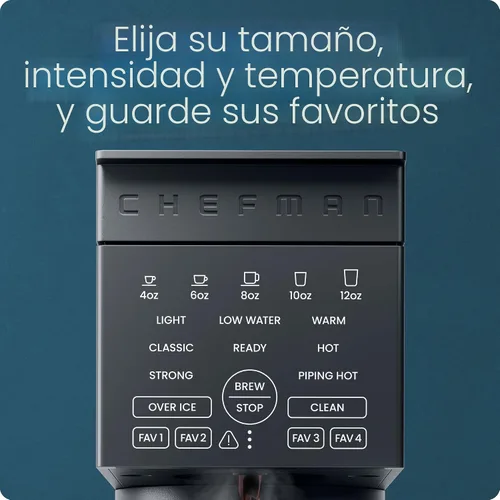 Miniatura 6 de Chefman Cafetera de una sola porción, funciona con K-Cup y café molido Medianoche