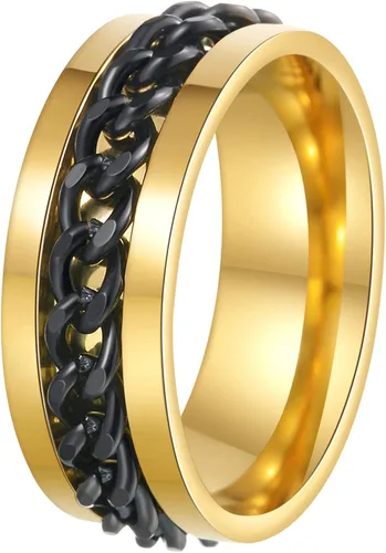 Miniatura 80 de Anillos giratorios para la ansiedad para hombre, anillos clásicos de cadena para mujeres y adultos, anillo de acero de titanio