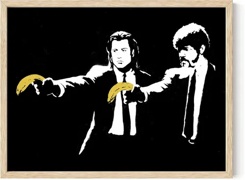 Miniatura 42 de HAUS AND HUES Póster de arte callejero Banksy - Arte pop grafiti - Sin marco 12"x16" Banksy Pulp Fiction