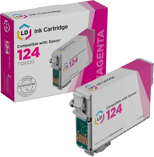 LD Cartucho de tinta remanufacturado de repuesto para Epson 124 T124320 Rendimiento moderado (Magenta) compatible con Epson Stylus NX125 NX127 NX420