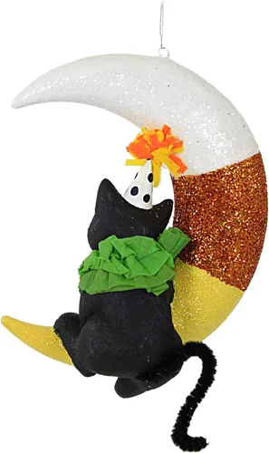 Miniatura 2 de Bethany Lowe Party Kitty On Candy Maíz Luna Ornamento, TD1192