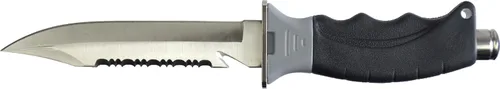 Miniatura 2 de Cressi Borg, cuchillo de hoja larga para buceo y pesca submarina - Punta puntiaguda y roma Gris