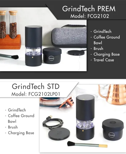 Miniatura 6 de PALICO GrindTech PREM - Molinillo de café eléctrico recargable portátil, base de carga inalámbrica con tipo C, 20 rebabas cónicas SUS