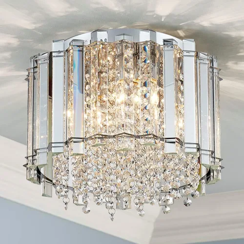 Miniatura 13 de AGV LIGHTING CL003F - Lámpara de techo de cristal K9, moderna lámpara de techo semiempotrada, perfecta para sala de estar, dormitorio, comedor, D13