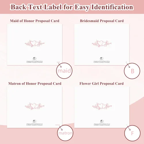 Miniatura 2 de 10 tarjetas para raspar propuestas de dama de honor, 6 damas de honor, 1 dama de honor, 1 matrona de honor, 2 niñas de flores. Regalos únicos