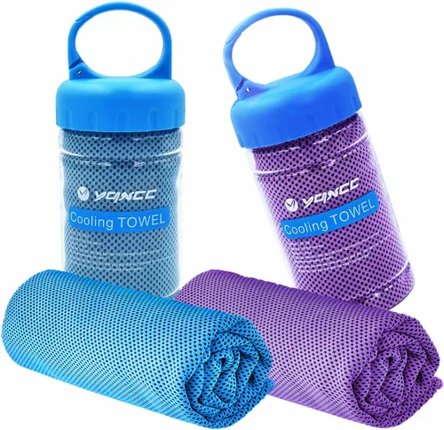 Miniatura 16 de YQXCC Paquete de 2 toallas de enfriamiento (47 x 12 pulgadas) toalla de hielo para cuello, toalla suave y transpirable, toalla fresca de microfibra