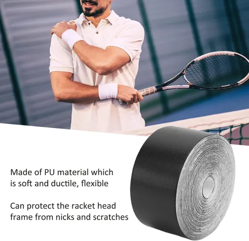 Miniatura 8 de OUKENS Premium Tennis Racket Tape 5m Racquet Head Protection Guard Anti-Scratch Frame Tape for Tennis, Padel, Squash Rackets Durable Head Tape