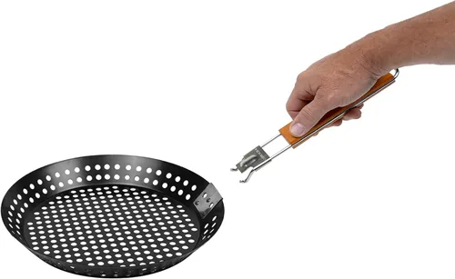 Miniatura 7 de Sartén antiadherente para parrilla de 12 pulgadas, colador grande con mango extraíble para freír en aceite abundante alimentos fritos, mariscos