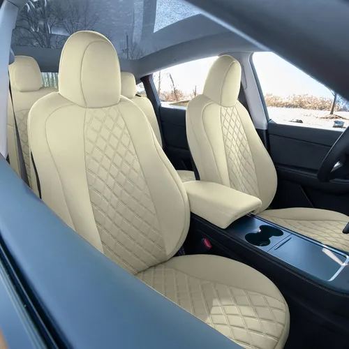 Miniatura 35 de FH Group Fundas de asiento de automóvil de ajuste personalizado hechas específicamente para Tesla Model Y Ultraflex 2020-2025, fundas de asiento
