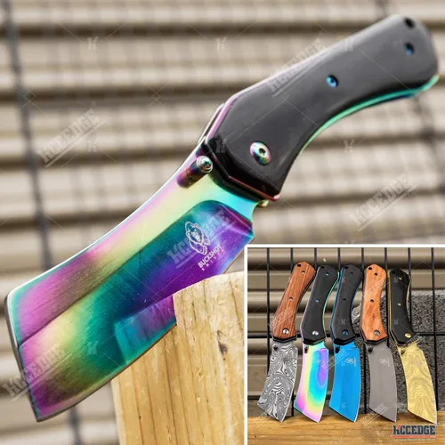 KCCEDGE BEST CUTLERY SOURCE EDC - Cuchillo de bolsillo para camping, accesorios de navaja de afeitar de borde afilado, cuchillo plegable para equipo