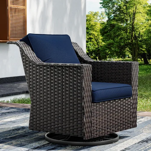 Miniatura 23 de Joyside Sofá de patio – Sofá de ratán de 3 plazas, sofá de respaldo alto para todo tipo de clima, tamaño grande mejorado con cojines de asiento de 4
