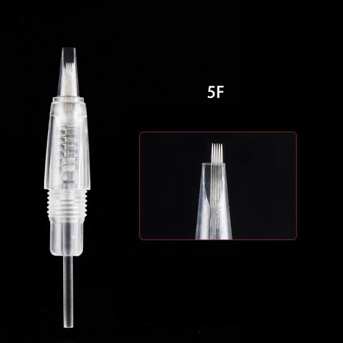 Miniatura 2 de Cartuchos de aguja claros de maquillaje permanente 10PCS para máquina de tatuaje de cejas (5F)
