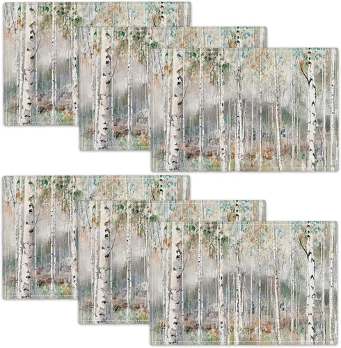 Miniatura 21 de Juego de 4 manteles individuales con diseño de flores y rosas, manteles individuales lavables para decoración del hogar, fiesta, interior, cocina