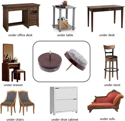 Miniatura 8 de 50 almohadillas redondas de fieltro resistentes para muebles, protectores de suelo de madera dura para silla, mesa, escritorio, escritorio, armario