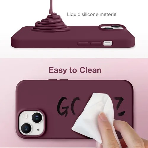 Miniatura 826 de GONEZ Funda de silicona para iPhone 15 Pro Max, compatible con Magsafe, protector de cámara + protector de pantalla, forro de microfibra suave