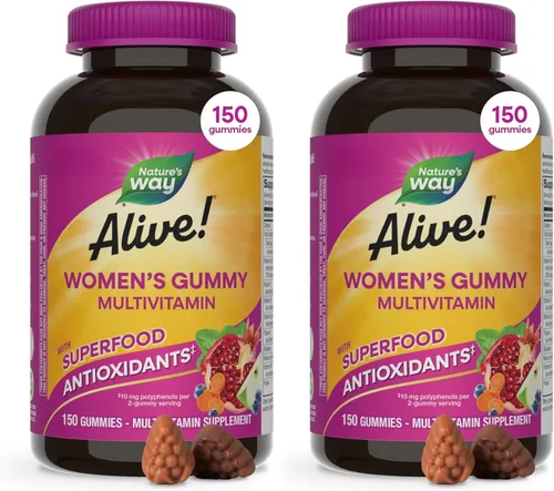 Miniatura 9 de Nature's Way Alive! Gomitas multivitamínicas para mujer, multivitaminas masticables diarias para mujeres, vitaminas A, C, D3, E, vitaminas B, apoya