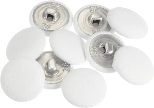 Miniatura 73 de HARFINGTON 10 botones de tela de 24L cubiertos de tela de 0.59 pulgadas, vástago de metal, botones de costura redondos para trajes, blusas de Azul