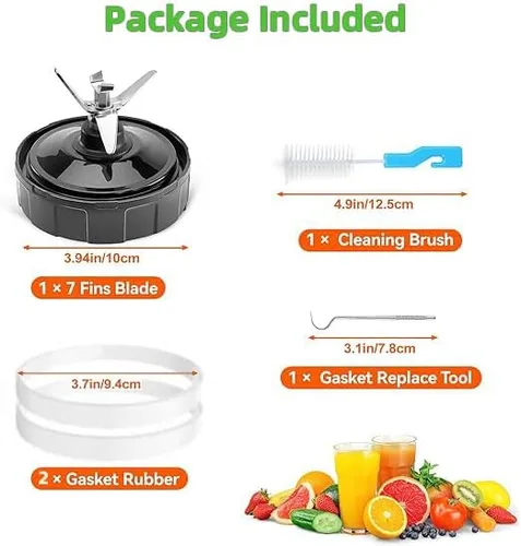 Miniatura 4 de Piezas de repuesto para licuadora Ninja, conjunto de cuchilla extractora de 7 aletas, compatible con Ninja Blenders Auto iQ BL480 BL482 BL642 BL682