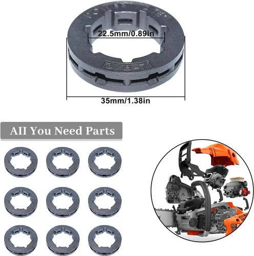 Miniatura 2 de 10 Piñones de 3/8" 7T para Husqvarna 266 268 272 280 285 288 355 362 365 371 372XP 380 385XP Fit Stihl MS440 MS441 MS466 Motosierra serie 0