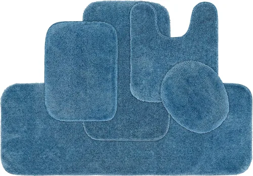 Miniatura 9 de Garland Rug 2 alfombras de baño tradicionales de nailon lavables color morado (17 x 24 pulgadas, 21 x 34 pulgadas), suaves, absorbentes y elegantes