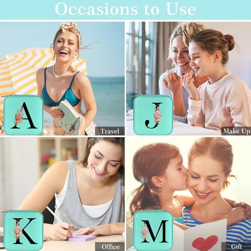 Miniatura 2 de Parima Joyero de viaje, joyero portátil pequeño, organizador de joyas, soporte para joyas, collar, anillo y aretes, caja para mujeres, regalos
