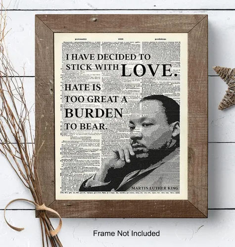 Miniatura 9 de Arte inspirador de pared de diccionario de Martin Luther King, MLK, decoración del hogar, póster reciclado para decoración de oficina o habitación