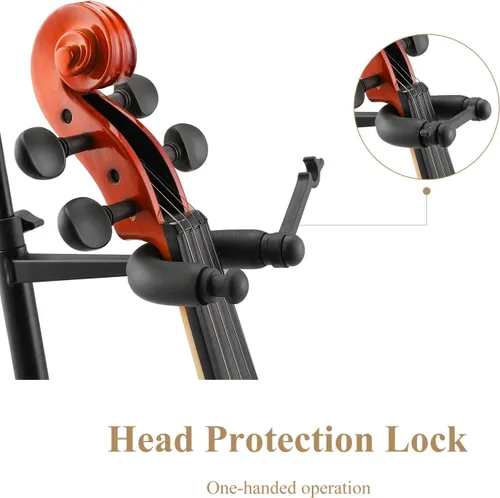 Miniatura 3 de Eastar Soporte para violín con lazos, soporte para guitarra acústica bajo, mandolina, banjo, soporte portátil y ajustable negro, fácil de instalar