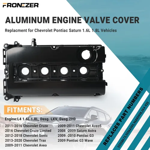 Miniatura 3 de Kit de cubierta de válvulas de motor de aluminio con junta, pernos, tapa de llenado de aceite Compatible con Chevy Cruze 2011-2016, Sonic 2012-2018