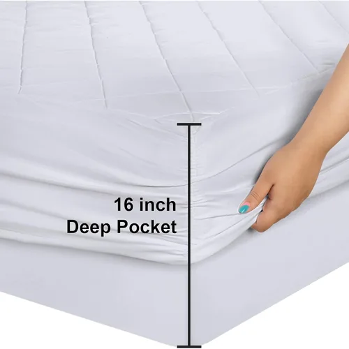 Miniatura 3 de Utopia Bedding - Funda acolchada para colchón con ajuste elástico, tamaño California King, protector y cubierta de colchón con bolsillo profundo que