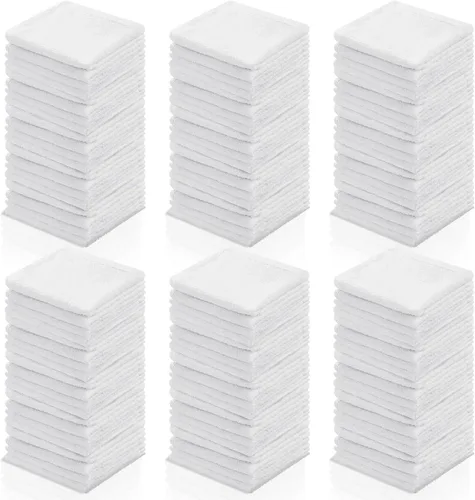 Miniatura 7 de Oudain 100 paños de limpieza blancos reutilizables a granel, trapos de limpieza de algodón, paños de cocina absorbentes, trapos de cocina pequeños