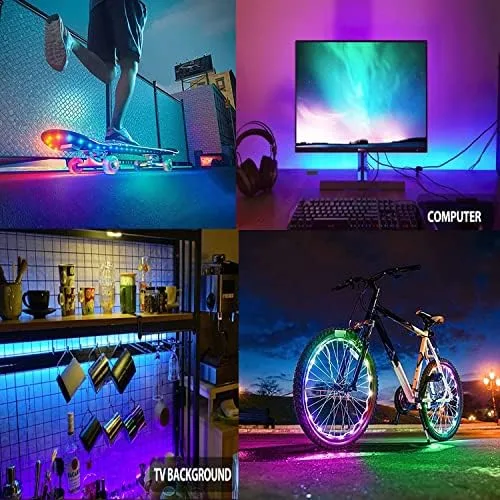 Miniatura 2 de Tira de luces LED alimentadas por batería con control remoto de 24 teclas, tira de luz de fondo de TV para interiores y exteriores